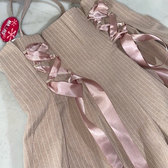 Pink Striped Suspender Skirt/Shorts - Picture 8 of 9